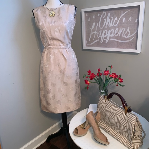 Vintage Marcy Allen Cream Sheath Dress - Picture 1 of 8